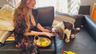 Aniela with her dog