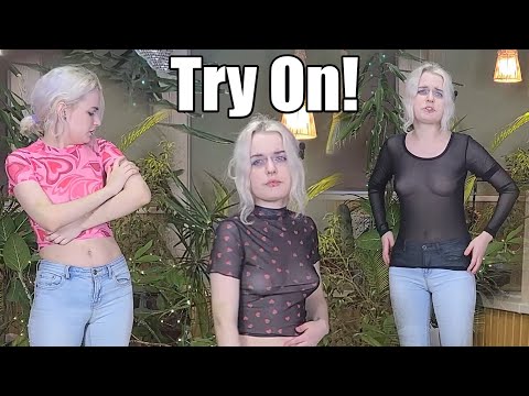 Beautiful Girl Transparent Try On Shirts | How To Wear Outfits With Sheer Clothing