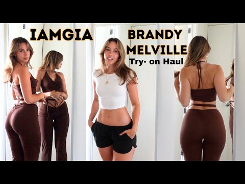 BRANDY MELVILLE + IAMGIA TRY-ON- crop-tops, yoga pants, sleepwear