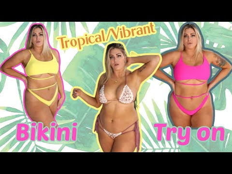 CURVY BIKINI TRY ON | TROPICAL & VIBRANT