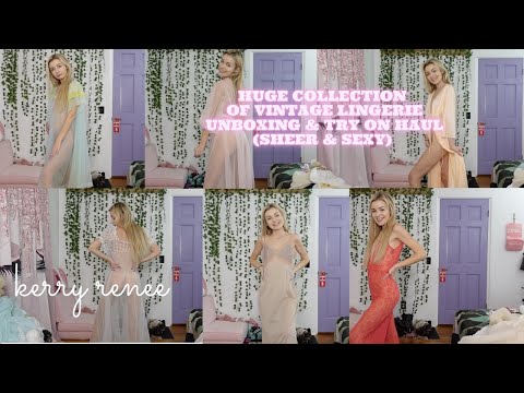 huge #sheer vintage lingerie try on haul