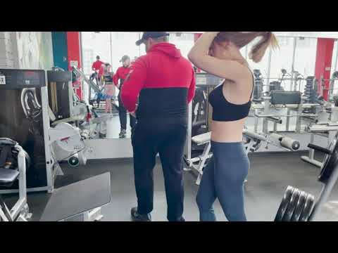 Lera does abdominal exercises