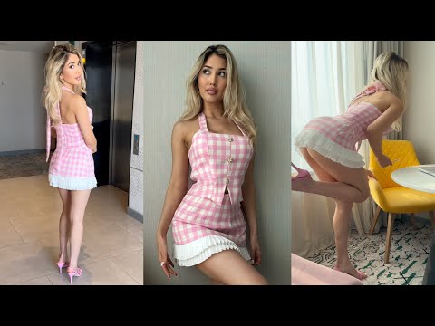 NEW! Selina Office Crush Wearing Pink Mini-Skirt & High Heels in the Office & Hallways 🥰