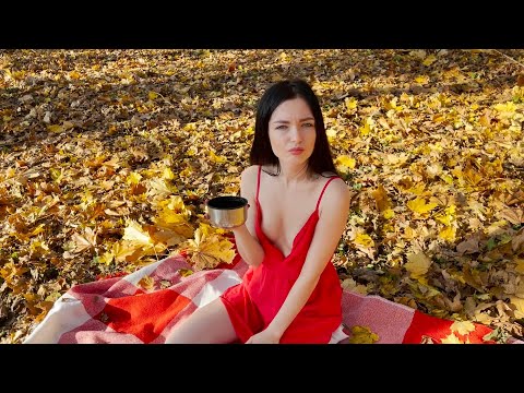 Polina walks in the autumn park