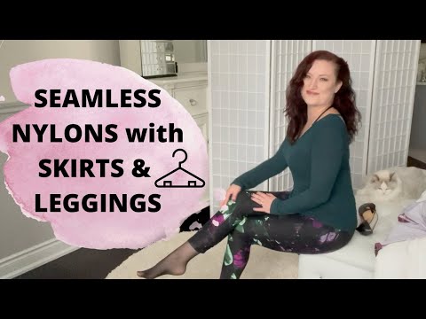 Seamless Nylons: Skirts and Leggings Outfit over black pantyhose / Try On Haul
