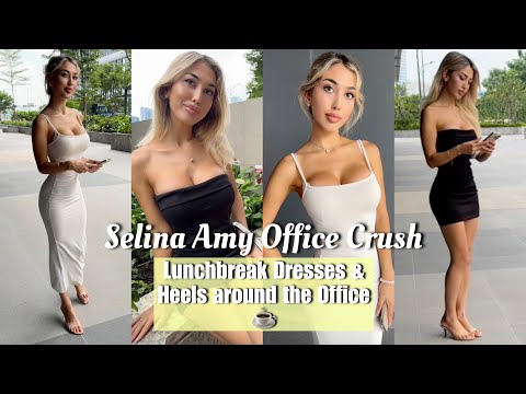Selina Office Crush | Mini Dresses, Tight-Dresses & High Heels around the Office & in the Elevator