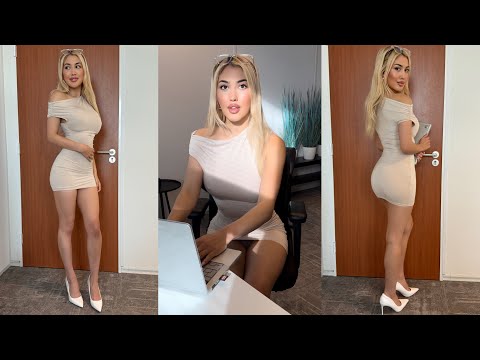 Selina Office Crush | NEW Tight Dresses, Walking in the Office, Jumping & Heels | Selina Amy