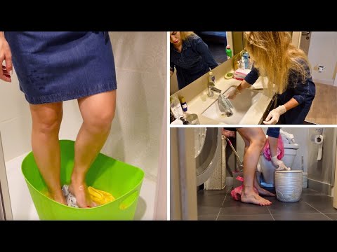 Soothing Cleaning Routine | ASMR Sounds of Water, Scrubbing & Trash Bags