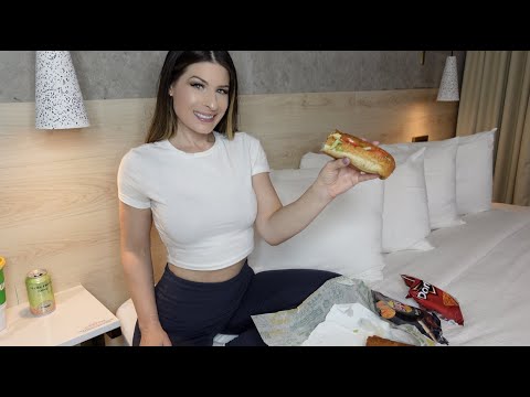Subway Mukbang in a Sound Proof Hotel 🥪 Natalie Nightwolf Eats