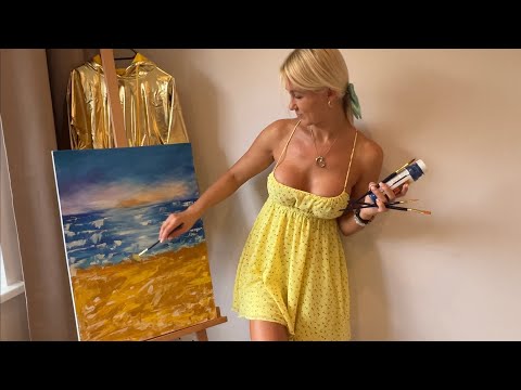 Sunset in Sea | Beautiful Painting | Landscape ​⁠DivaAngelLife #painting #art #handmade