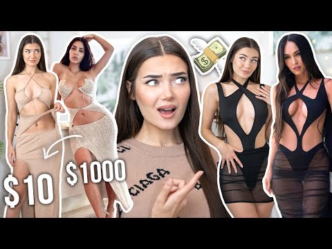 TRYING ON CELEBRITY DRESS REMAKES!