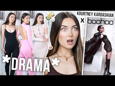 TRYING ON  KOURTNEY KARDASHIAN X BOOHOO COLLAB!