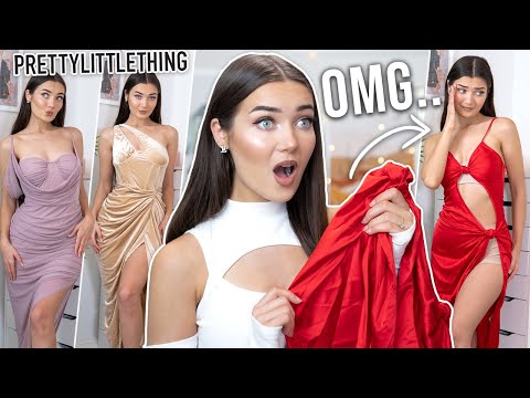 TRYING ON VERY EXTRA DRESSES FROM PRETTY LITTLE THING… WTF IS THIS!?