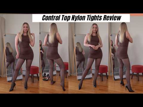 Which Black Pantyhose Looks Better? | Nylon Tights Try On with Heels